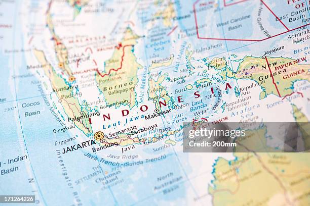 mappa di indonesia - java foto e immagini stock