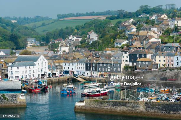 mevagissey fishing village in cornwall uk - fishing village stock pictures, royalty-free photos & images