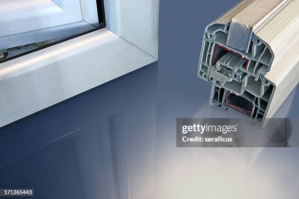 pvc windows - windowframe stockfoto's en -beelden