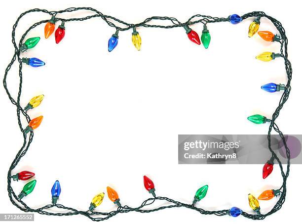 natale luci telaio - luce natalizia foto e immagini stock