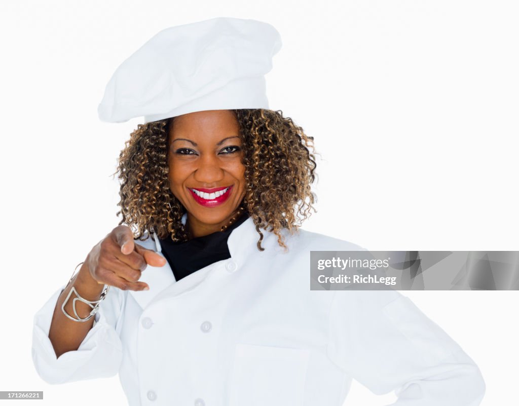 Woman Chef Isolated on White