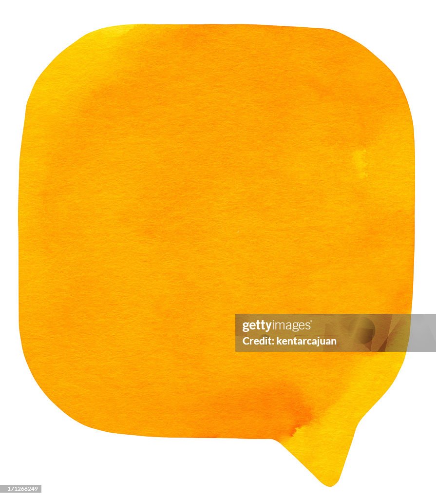 Watercolour Light Orange Speech Bubble