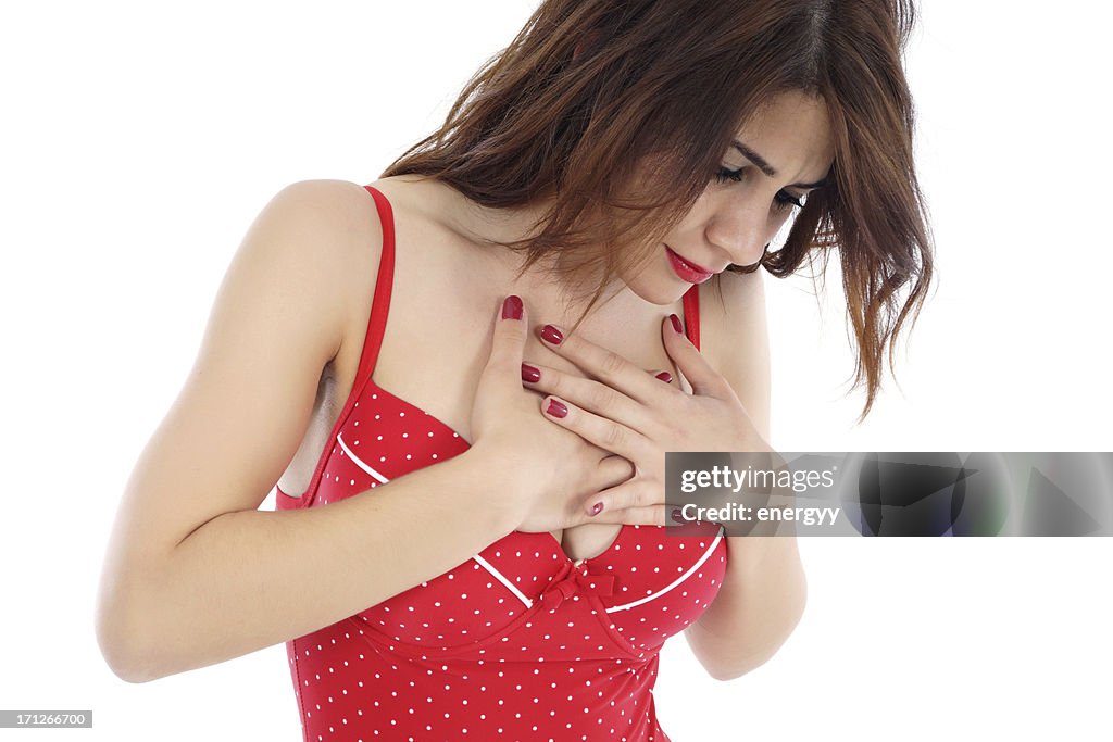 Woman with chest pain