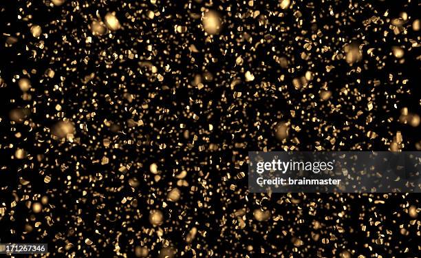 ゴールドのコンフェティレイン - confetti gold ストックフォトと画像