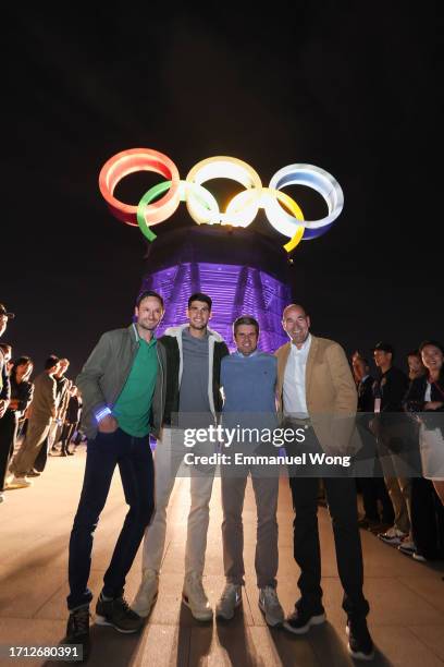 Carlos Alcaraz of Spain attends the 2023 China Open Player Reception on day 6 of the 2023 China Open at Beijing Olympic tower on October 01, 2023 in...