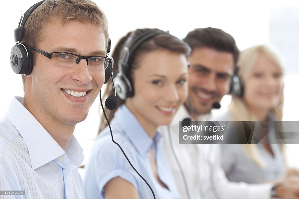 Group of customer service operators