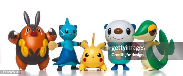 mcdonalds happy meal pokemon toys - pikachu stockfoto's en -beelden