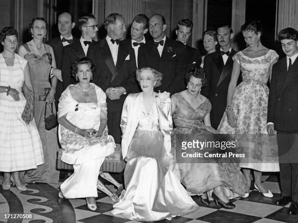 The family has gathered to celebrate the 80th birthday of Queen Elisabeth of Belgium at the Royal Castle of Laeken. Seated L - R are Princess Lilian...