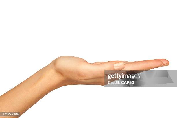 mano de mujer sosteniendo - fotografia da studio fotografías e imágenes de stock