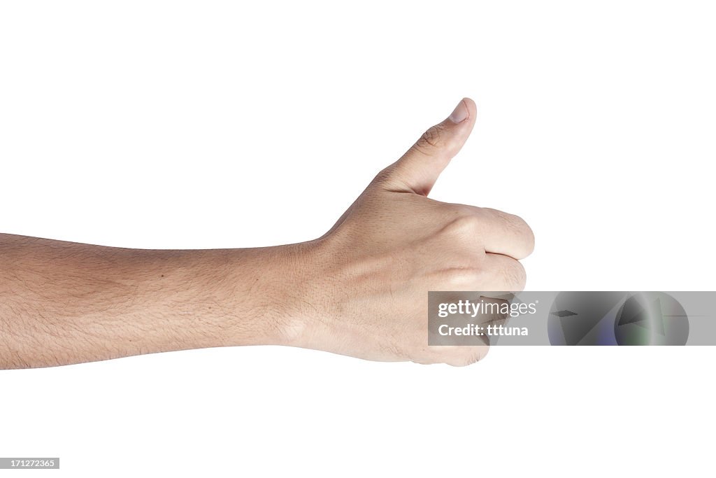 Hand gesture, cut out on white background