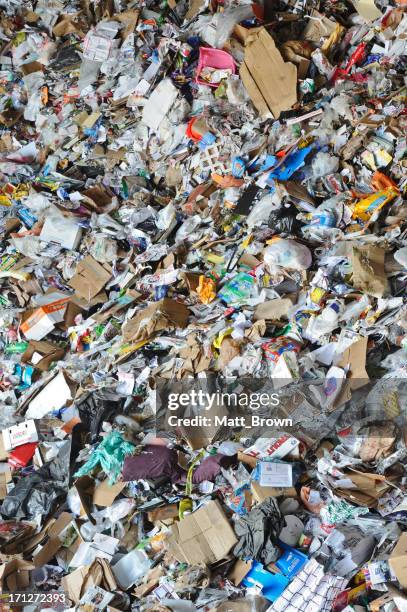 landfill garbage waste dumped in the rubbish dump site - landfill bildbanksfoton och bilder