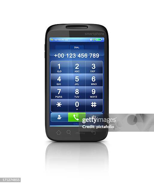 mobile dialpad interface - telephone number stock pictures, royalty-free photos & images