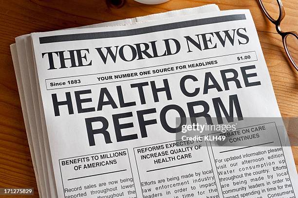 health care reform headline - newspaper headline stock pictures, royalty-free photos & images