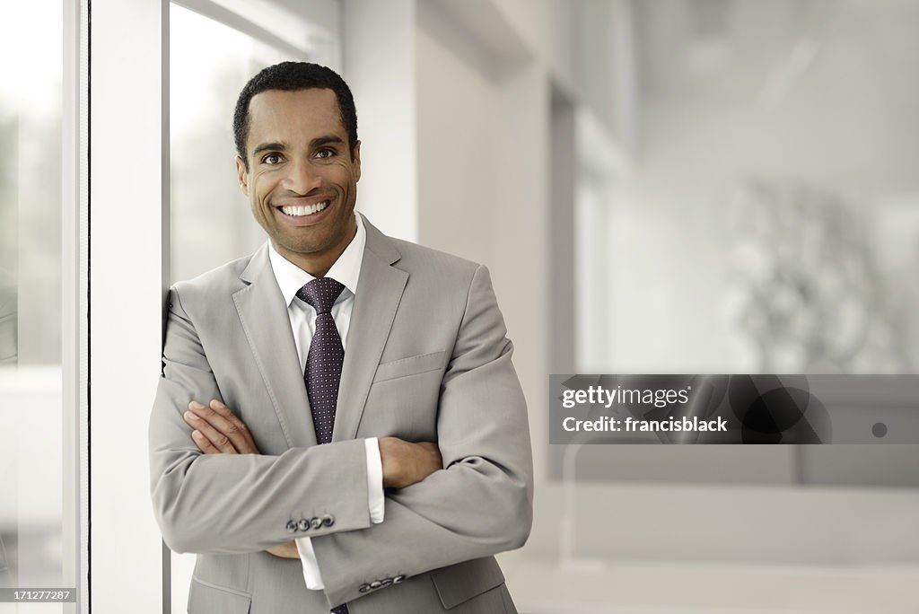 Happy African American Business man
