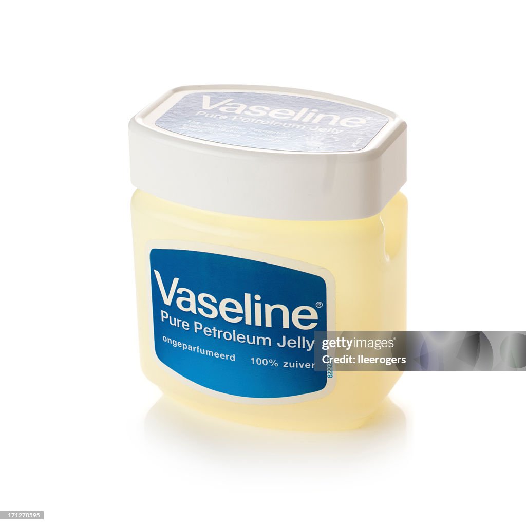 Tub of Vaseline on a white background