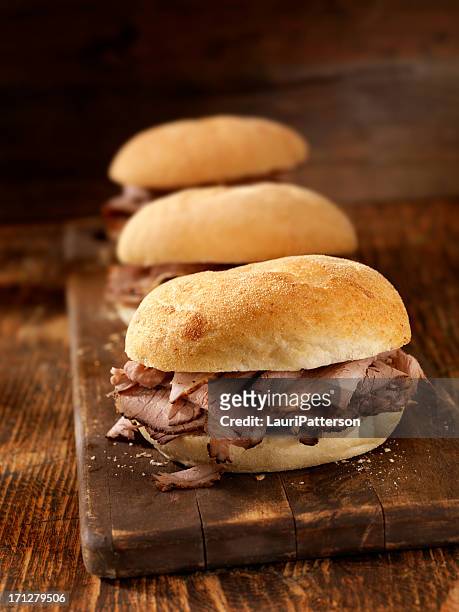 roast beef sandwiches - roast beef sandwich stock pictures, royalty-free photos & images