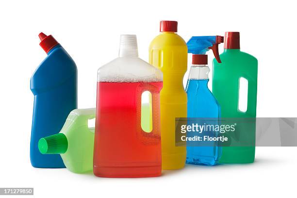 cleaning: cleaning products isolated on white background - cleaning agent stock pictures, royalty-free photos & images