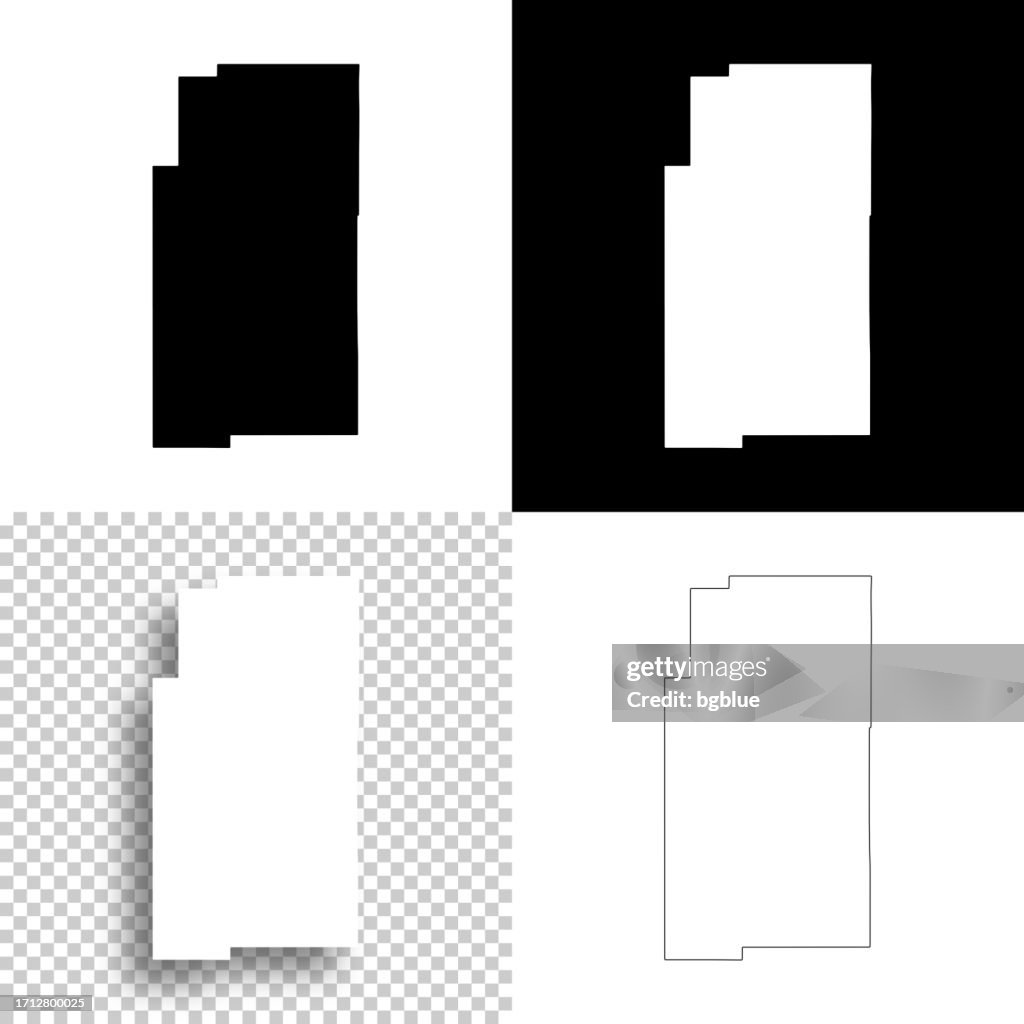 Lee County, Mississippi. Maps for design. Blank, white and black backgrounds
