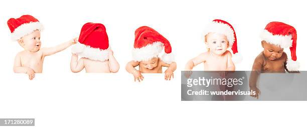 weihnachten baby banner - baby christmas stock-fotos und bilder