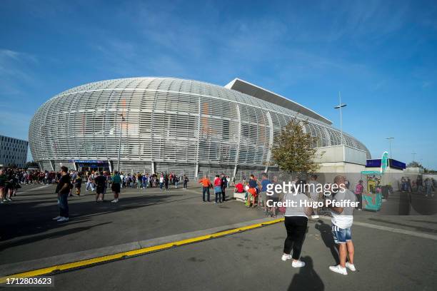 Outside View of Stade Pierre Mauroy during the 2023 Rugby World Cup Pool B match between Tonga and Romania at Stade Pierre-Mauroy on October 8, 2023...