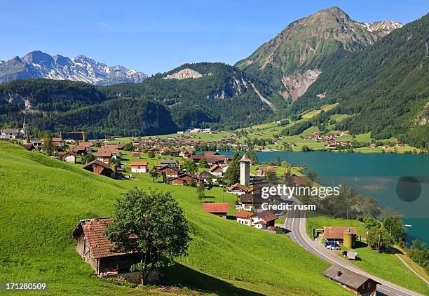 swiss village - lungern switzerland stock pictures, royalty-free photos & images