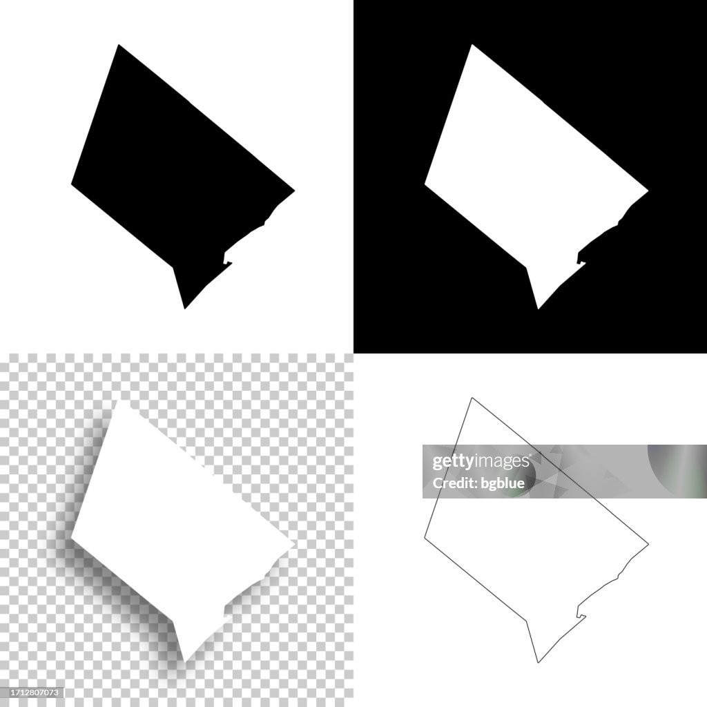 Hays County, Texas. Maps for design. Blank, white and black backgrounds