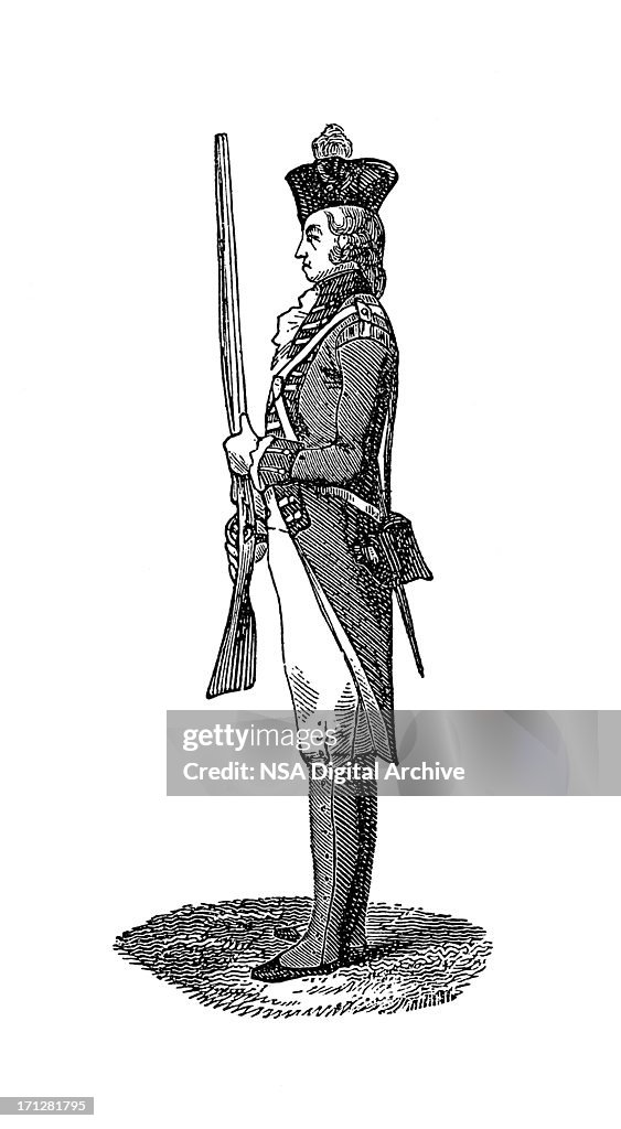 Infantryman at the time of George II | Historic Illustrations