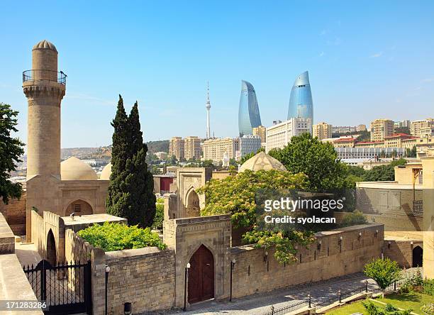 shirvan shakir's palace - azerbaijan stock-fotos und bilder