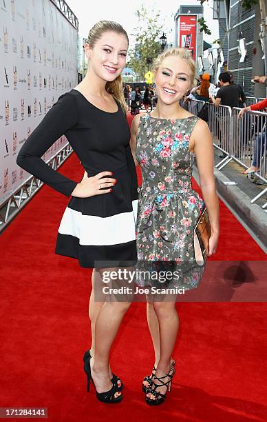 Actresses Zoe Levin and AnnaSophia Robb attend "The Way, Way Back" premiere sponsored by DIRECTV during the 2013 Los Angeles Film Festival at Regal...