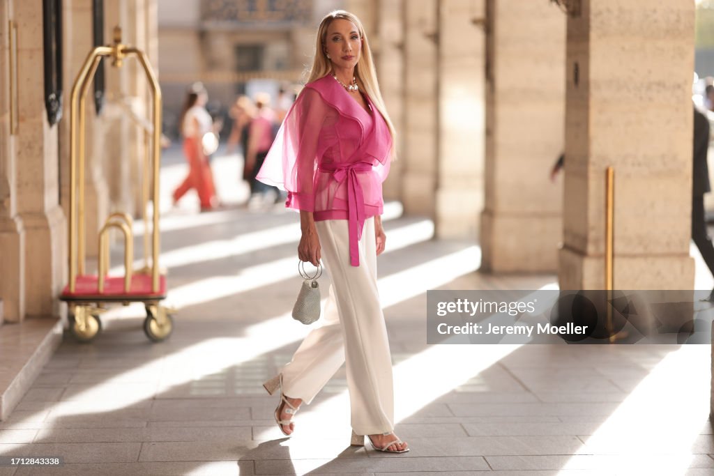Street Style - Paris Fashion Week - Womenswear Spring/Summer 2024 - Day Seven