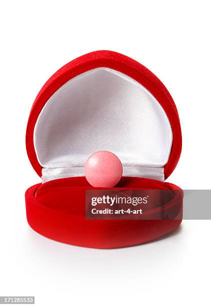 pill in open red jewelry box - jewelry box stock pictures, royalty-free photos & images
