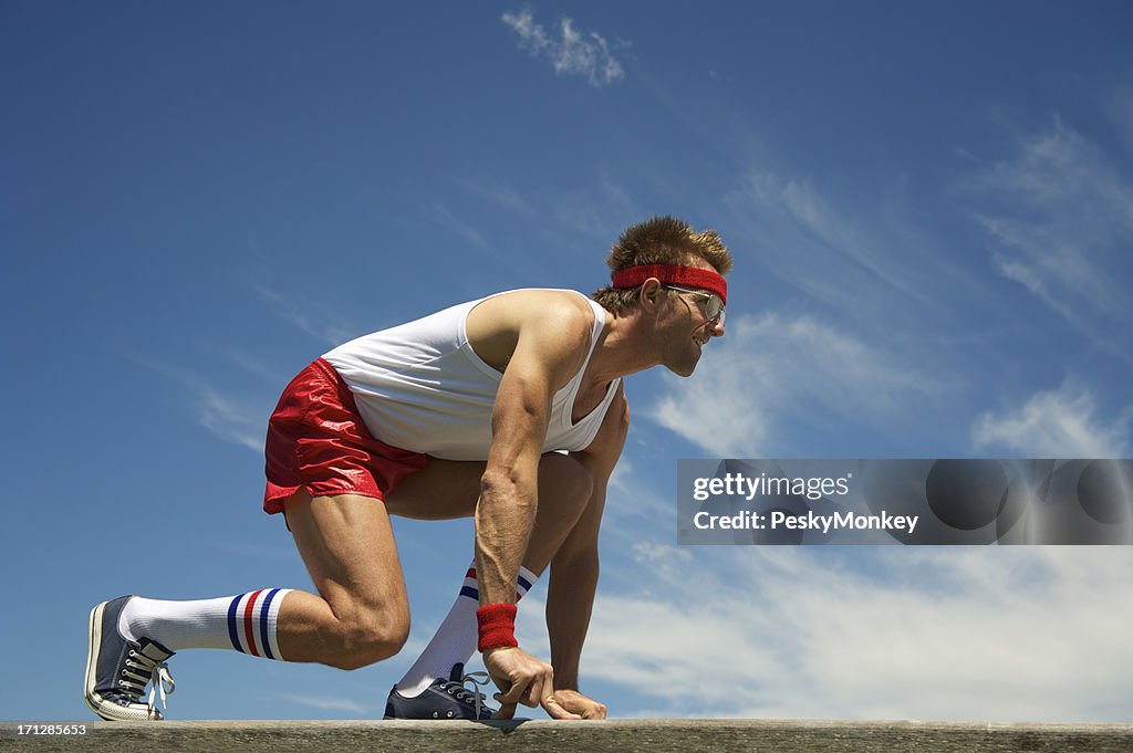 Nerd Athlete Gets Ready to Sprint