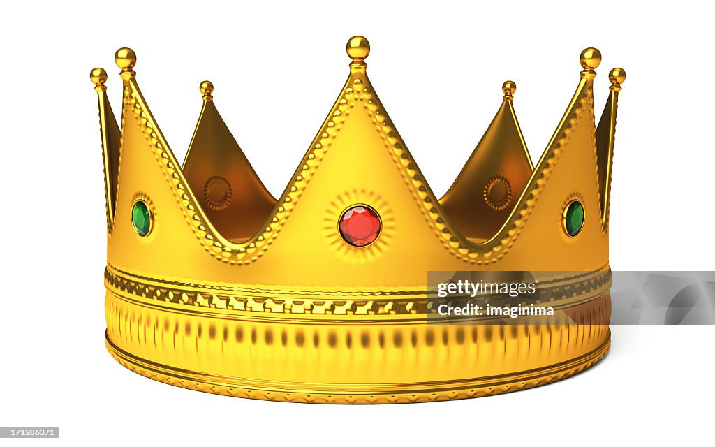 Gold Crown Isolated On White