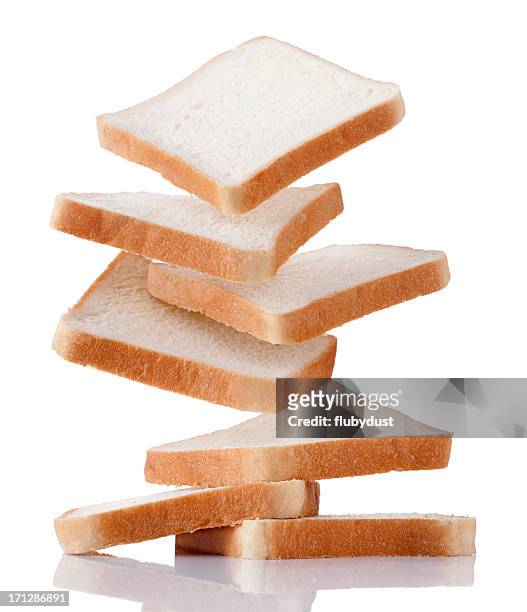 white bread - sliced white bread isolated stock pictures, royalty-free photos & images