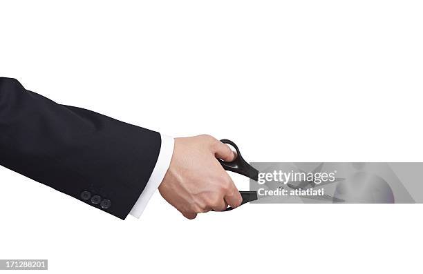businessman using scissors - scissors stock pictures, royalty-free photos & images