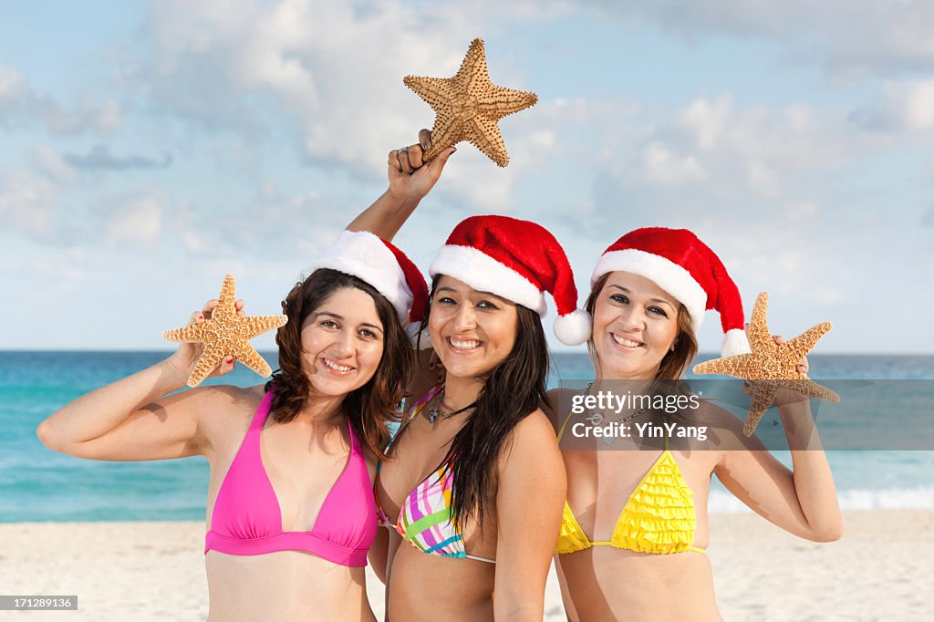 Christmas Vacationing on Tropical Caribbean Beach