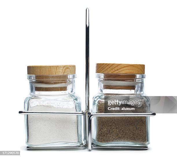 sel et poivre - service à condiments photos et images de collection