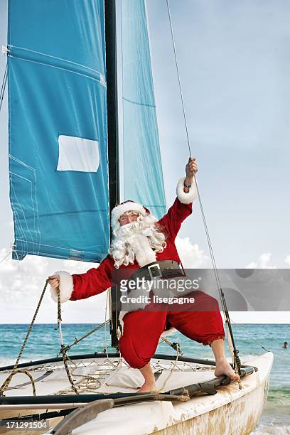 santa in vacations - caribbean christmas 個照片及圖片檔