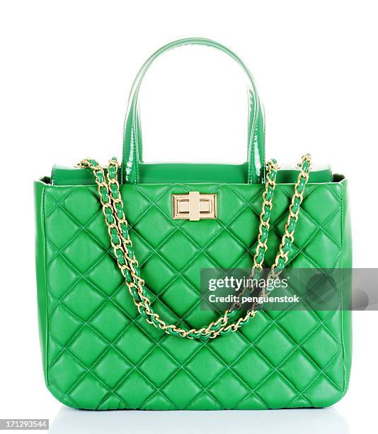 sac à main vert - metallic purse photos et images de collection