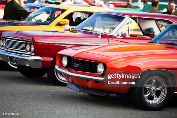 classic chevrolet and ford - camaro stock pictures, royalty-free photos & images