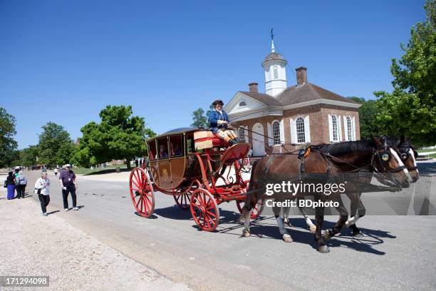 colonial carriage rides, williamsburg, va - williamsburg virginia stock pictures, royalty-free photos & images