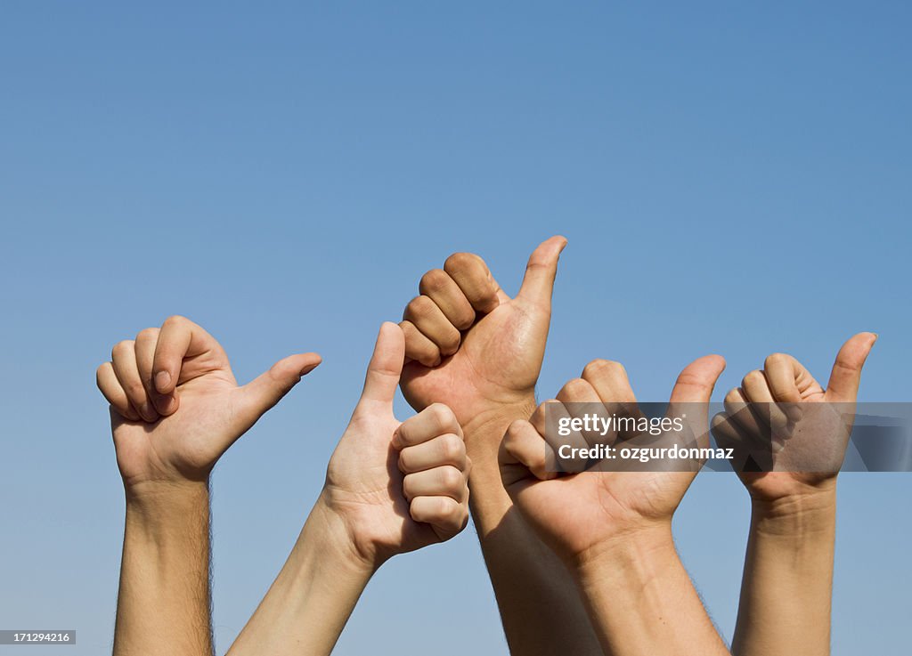 Hands giving thumbs up