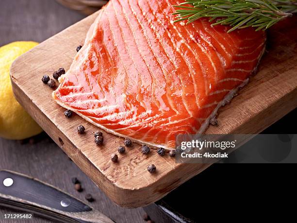 smoked salmon - smoked salmon stock pictures, royalty-free photos & images