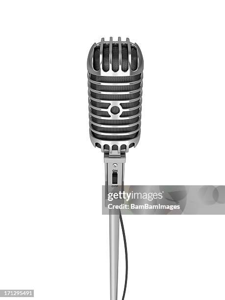 vintage microphone - microphone single object stock pictures, royalty-free photos & images