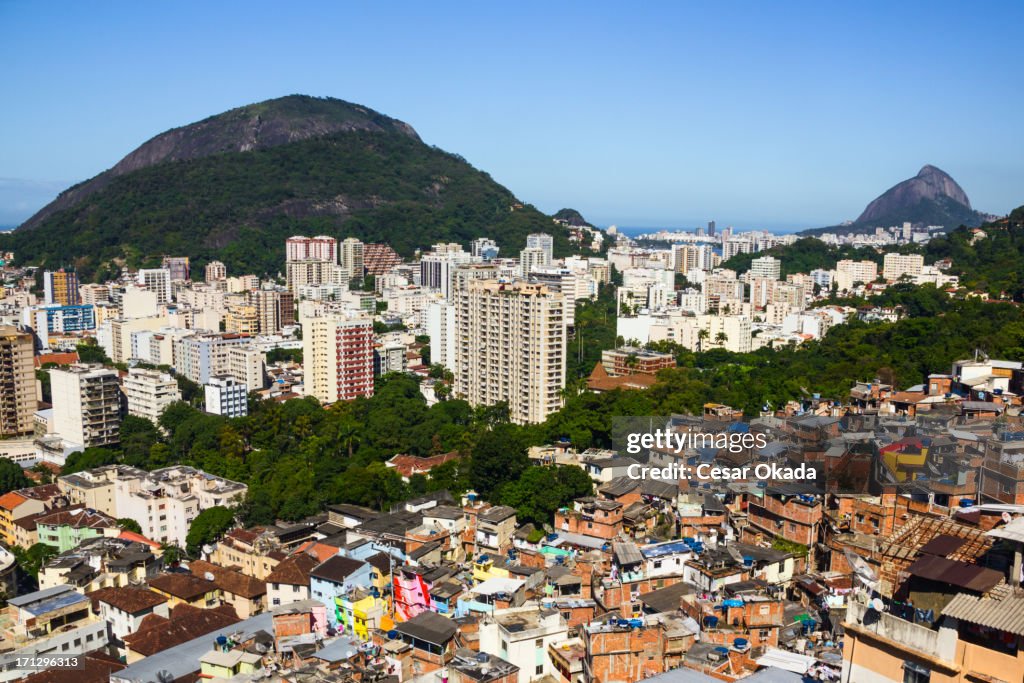 Poor and rich areas of Rio de Janeiro