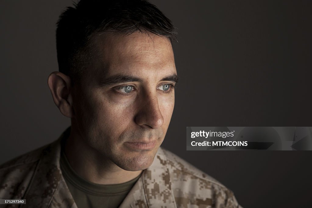 Marine Deep in Thought