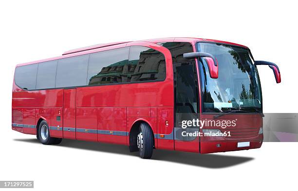 red bus - tour bus stock pictures, royalty-free photos & images