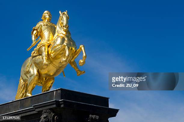 golden horseman, dresden, germany - thomas reiter stock pictures, royalty-free photos & images