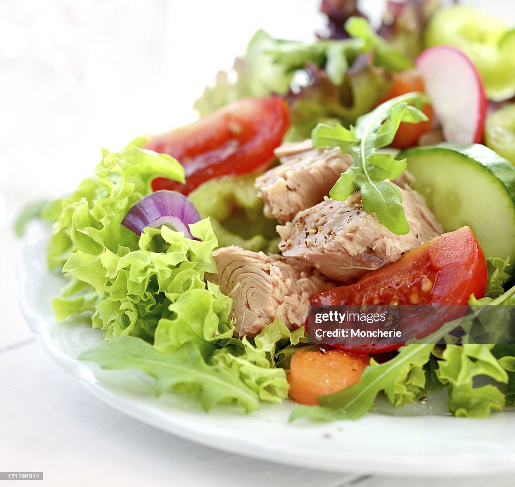 A fresh and colorful tuna salad