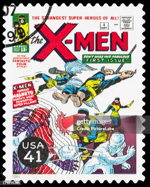 usa x-men comic book cover postage stamp - x men named work stock pictures, royalty-free photos & images